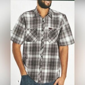 Orvis Men's Black and White Plaid Button Down Shirt